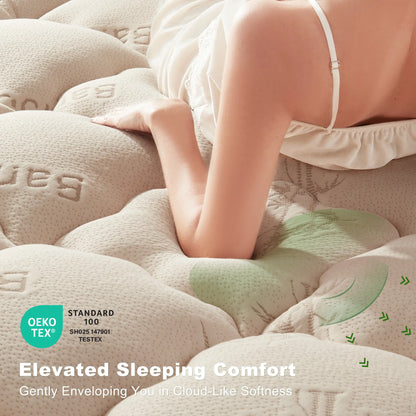 ☁️Cooling Mattress Topper for Back Pain - Extra Thick Fitted Sheet